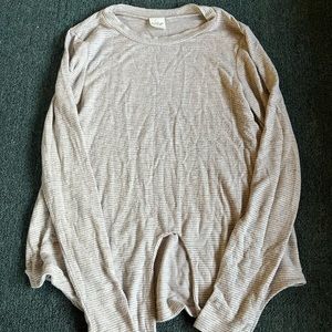 striped tie front sweater